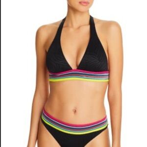 Trina Turk New Black Halter Bikini Top 8